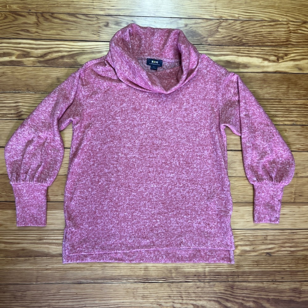 Maeve By Anthropologie Cowl Neck Cozy Fleece‎ Oversized Sweater Red Size XS